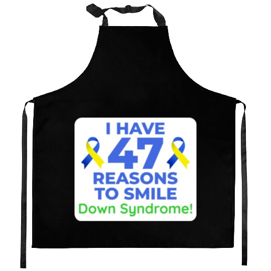 Down Syndrome Awareness 47 Reasons to Smile Kitchen Aprons