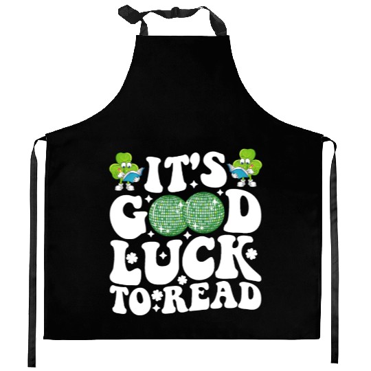 It's Good Luck To Read St Patricks Day Disco Ball Kitchen Aprons