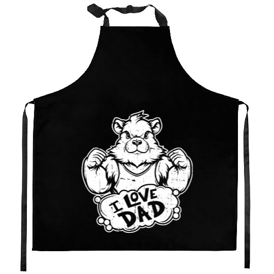 Guinea Pig Cavy I Love Dad Kitchen Aprons