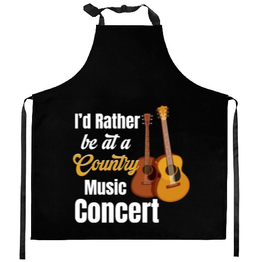 I'd Rather Be At A Country Music Concert Cowgirl Kitchen Aprons