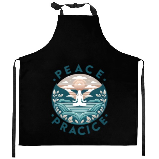 Serene Yoga Meditation Kitchen Aprons