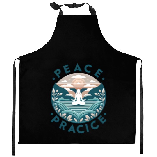Serene Yoga Meditation Kitchen Aprons