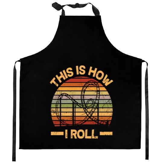 Retro Funny Roller Coaster Lover Roller Coaster Kitchen Aprons