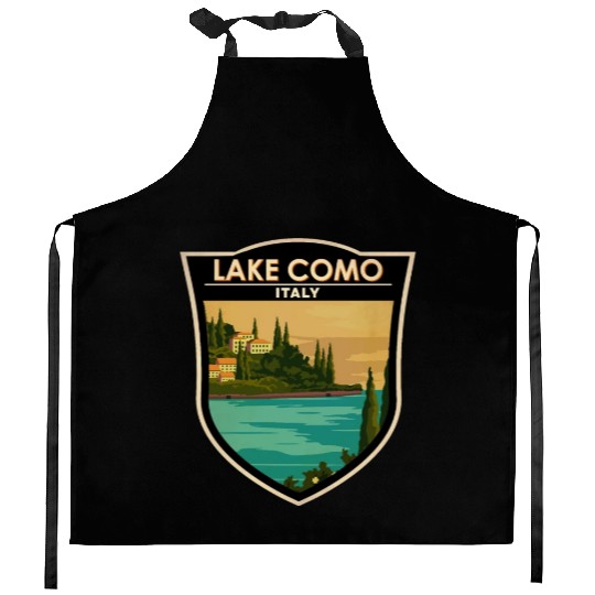Lake Como Italy Travel Badge Kitchen Aprons