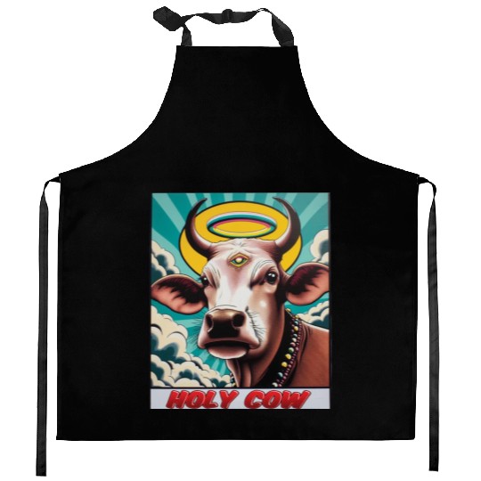 Holy Cow Humor Funny Comics Kitchen Aprons