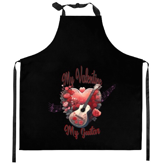 My Valentine, My Guitar Kitchen Aprons