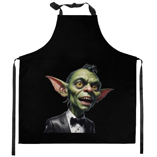 Green Goblin with Tuxedo Kitchen Aprons