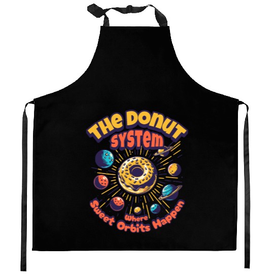 Donut Solar System Kitchen Aprons
