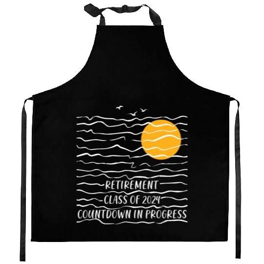 2024 Retirement Countdown Beach Kitchen Aprons