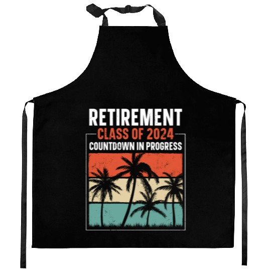 2024 Retirement Countdown Beach Kitchen Aprons