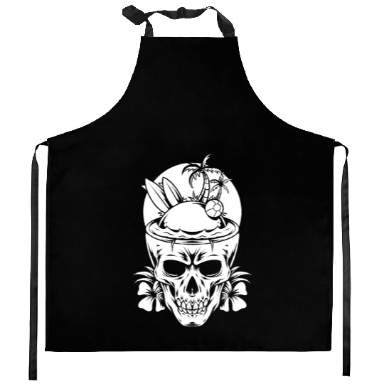 Surfing Surfer Skull Skull Nature Kitchen Aprons