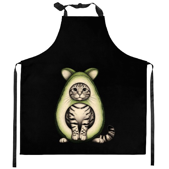 Avocado Cat Kitchen Aprons