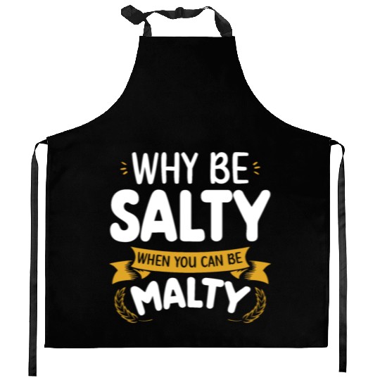 Salty or Malty Craft Beer Humor Kitchen Aprons