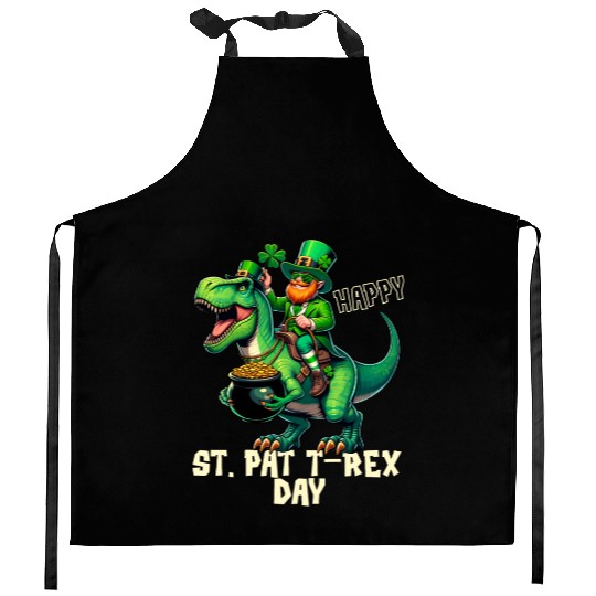 Happy St Pat-Rex Day Dinosaur Boys St Patricks Day Kitchen Aprons