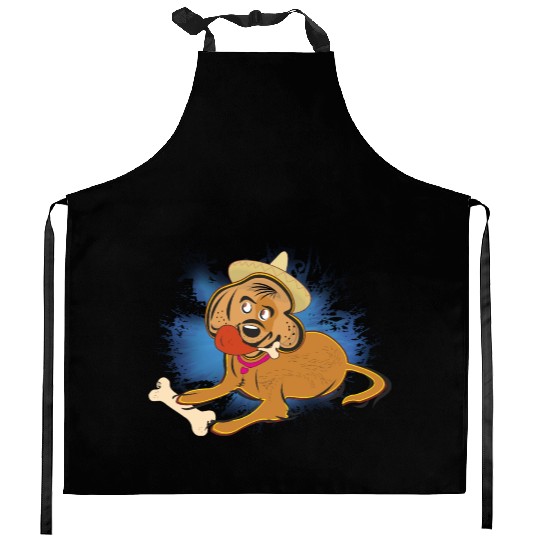 Puppy Dog eating chicken design 2024 Kitchen Aprons