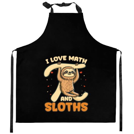 Pi Day I Love Math And Sloths Kitchen Aprons