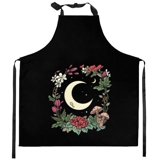 Mushroom Moon Cottagecore Naturecore Kitchen Aprons