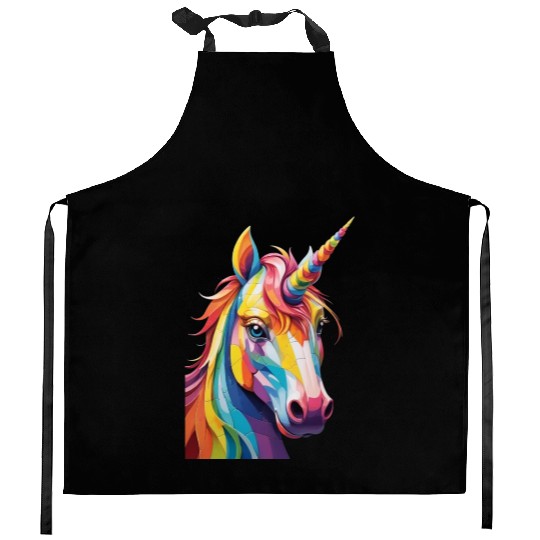 Colorful Rainbow Unicorn Kitchen Aprons