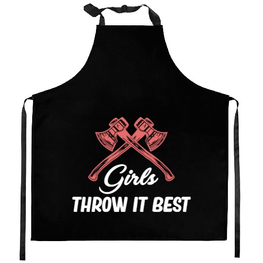 Girls Throw It Best Axe Throwing Chainsaw Kitchen Aprons