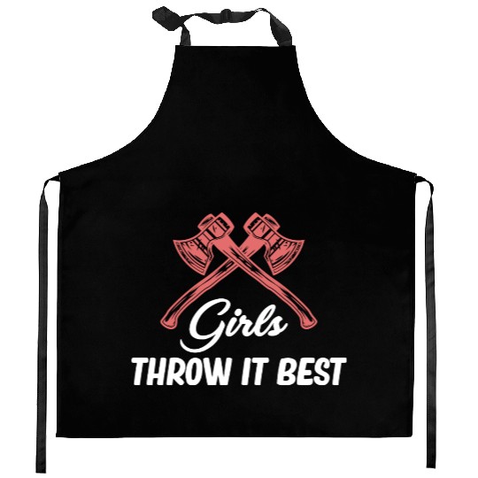 Girls Throw It Best Axe Throwing Chainsaw Kitchen Aprons