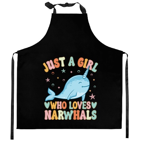 Narwhal Girl Narwhal Lover Kitchen Aprons