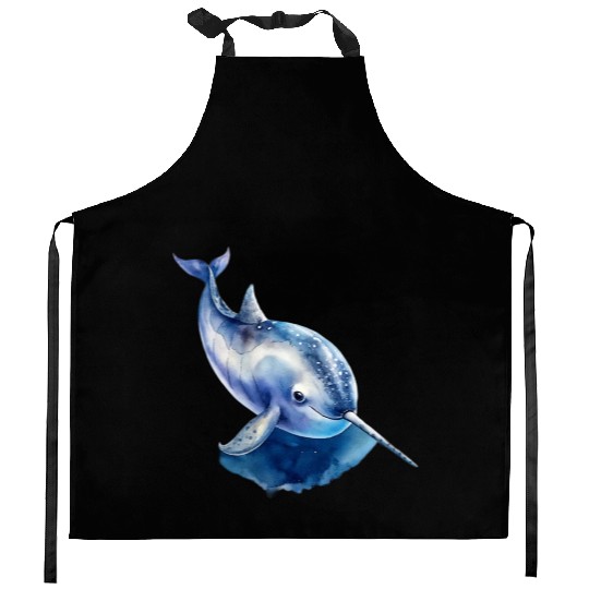 Narwhal Whale Kitchen Aprons