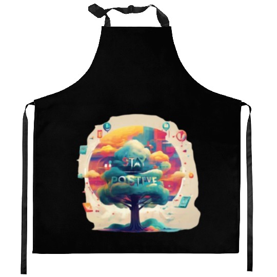 Stay positive Kitchen Aprons