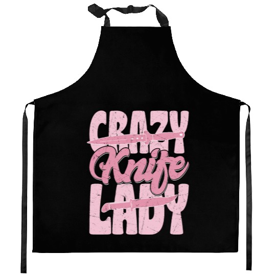 Crazy Knife Lady Hobby Knife Collector Kitchen Aprons