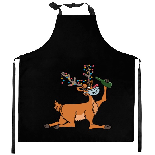 Drunk Reindeer Party-goer Gift Kitchen Aprons