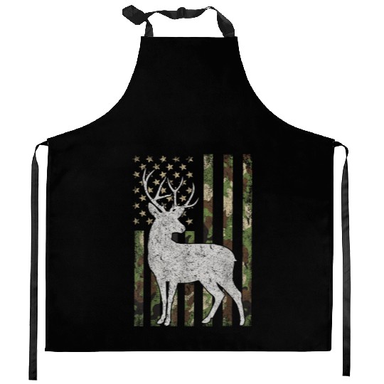 Camo USA Flag Deer Elk Kitchen Aprons