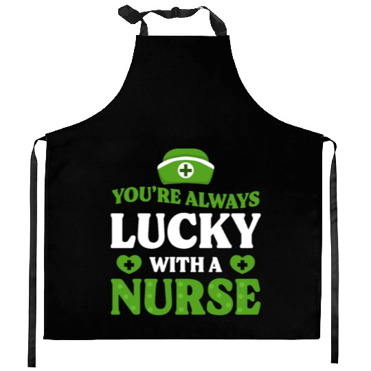 St Patricks Day Nurse Always Lucky With A Kitchen Aprons