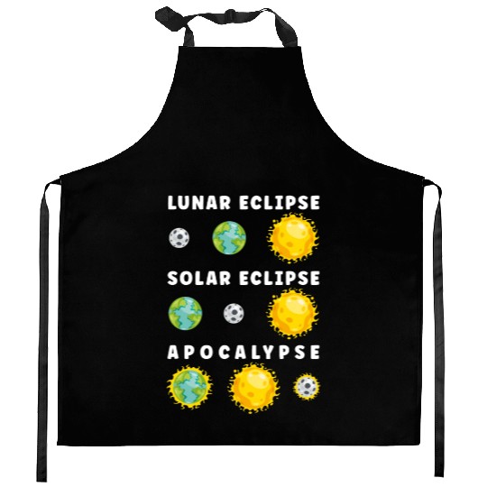 Funny Lunar Solar Eclipse Apocalypse Astronomy Kitchen Aprons