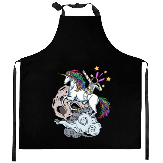 Unicorn Astronaut – Fantastic Rainbow Design Kitchen Aprons