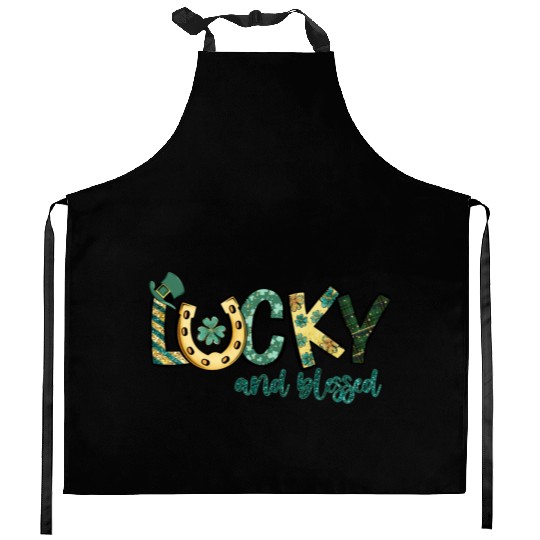 Lucky And Blessed Kitchen Aprons