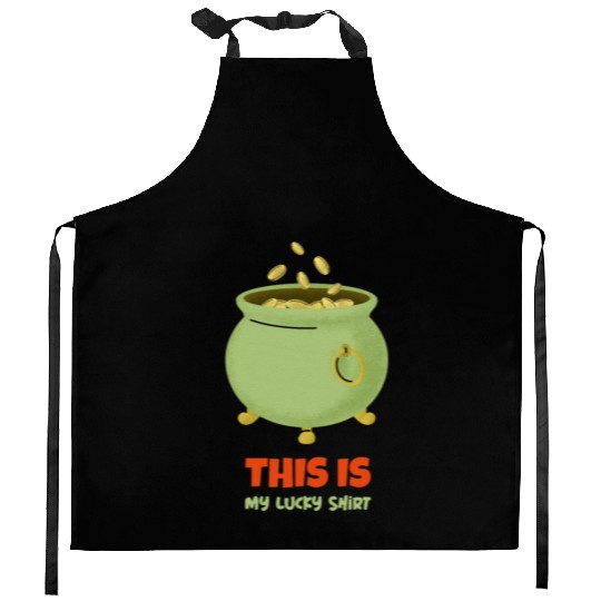 St. Patrick's Day - Pot of Gold Kitchen Aprons