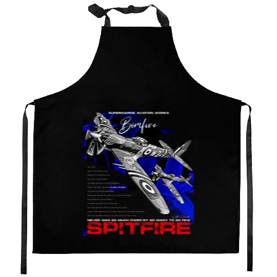 Spitfire Vintage English WW2 Fighter Aircraft Kitchen Aprons