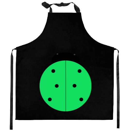 green ladybug Kitchen Aprons