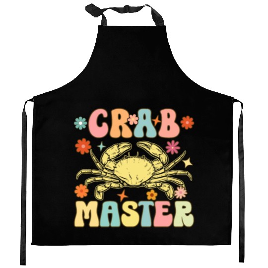 Groovy Crab Lover Seafood Lover Kitchen Aprons