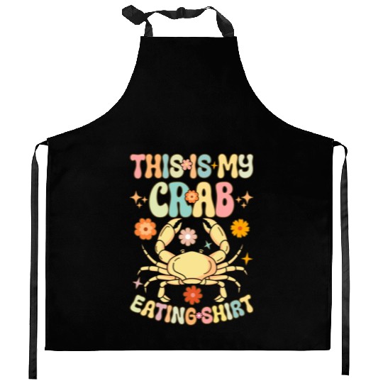 Groovy Crab Lover Seafood Lover Kitchen Aprons