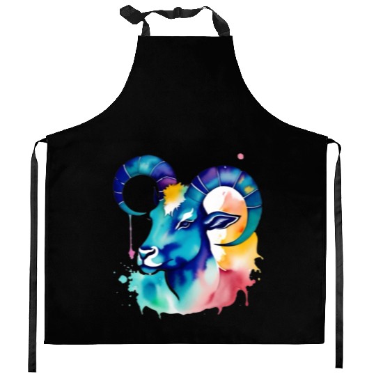 Color splash zodiac: Capricorn Kitchen Aprons
