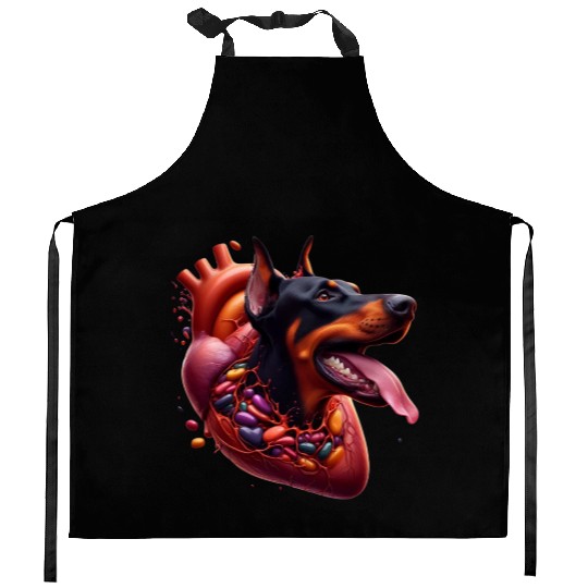 Doberman Devotion: Heartfelt Merch Collection Kitchen Aprons