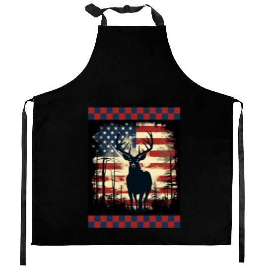 Ripped American Flag Woodland Camo Underlayer Kitchen Aprons