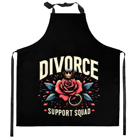 Divorce Support Squad Matching Friends Family Rose Kitchen Aprons
