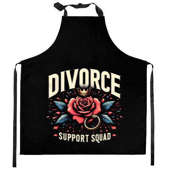 Divorce Support Squad Matching Friends Family Rose Kitchen Aprons