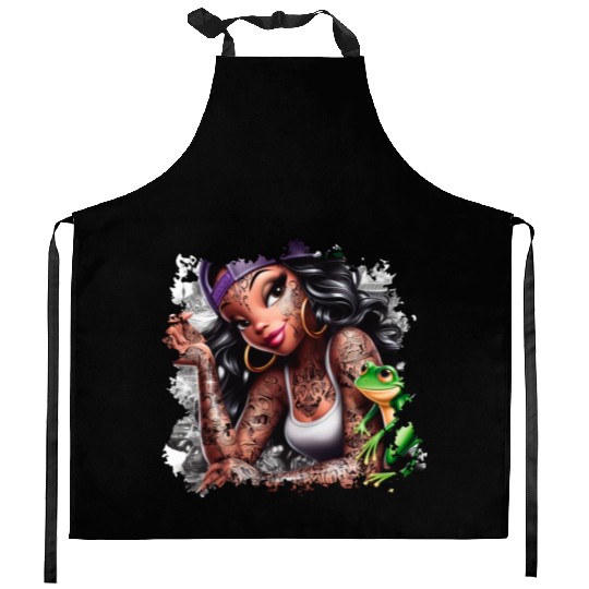 Street Style Hip Hop Girl Rapper Kitchen Aprons