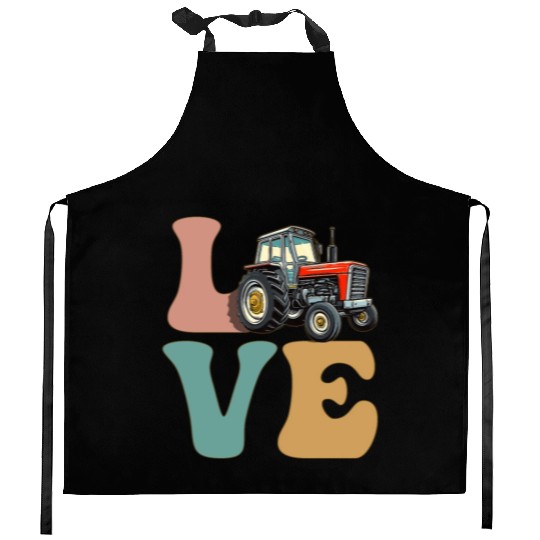 LOVE Tractor Driver Farming Farmer Kitchen Aprons
