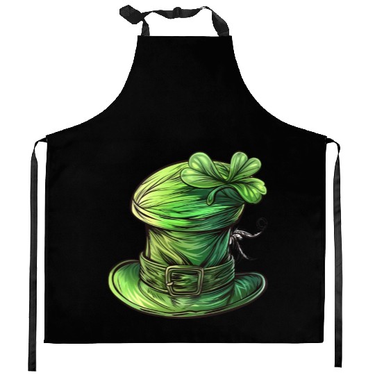 St Patrick Irish Green Hat Kitchen Aprons