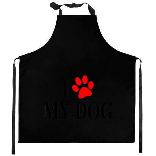 I Love My Dog Kitchen Aprons