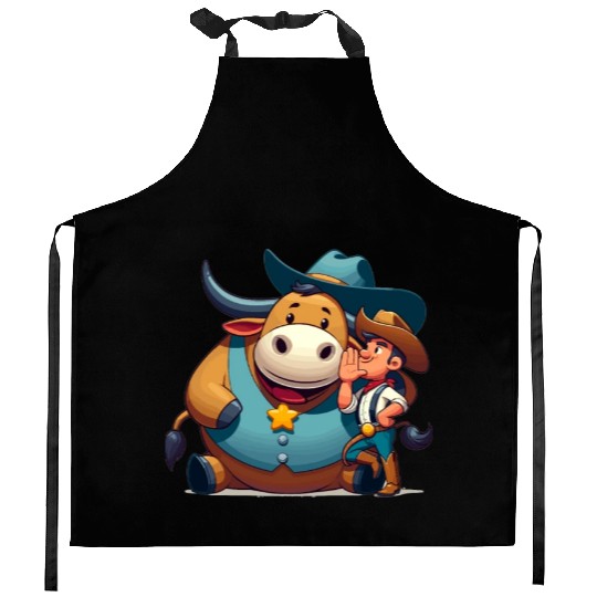 Rodeo Bull Riding Livestock Show Farmer Cattle Kitchen Aprons