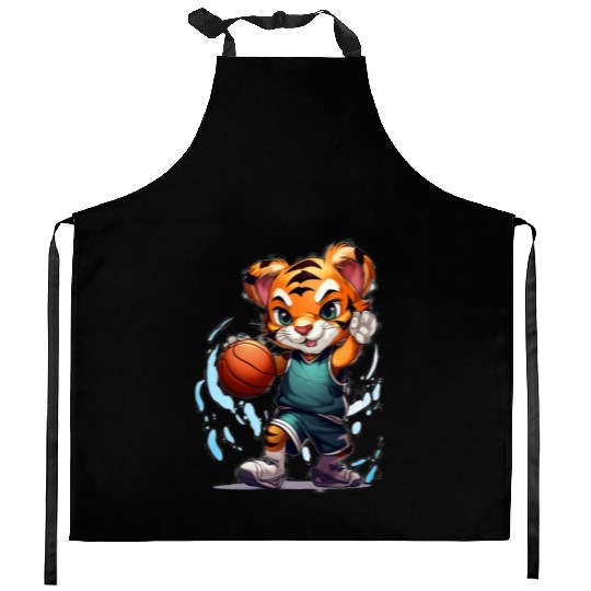 Tiger basketball Kitchen Aprons